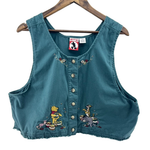 Disney Teal Crop Top with Winnie the Pooh Design